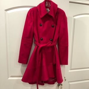 Red Asos Skater Coat Size 6
